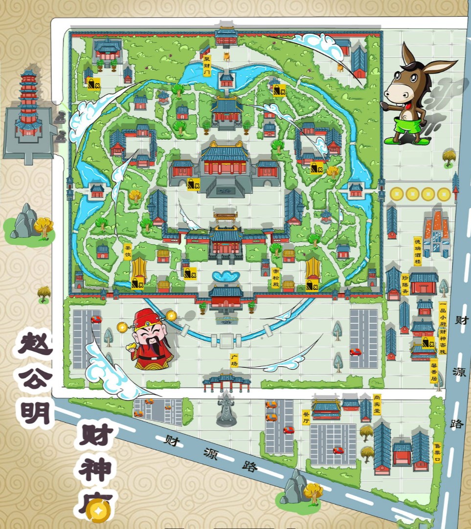 会泽寺庙类手绘地图